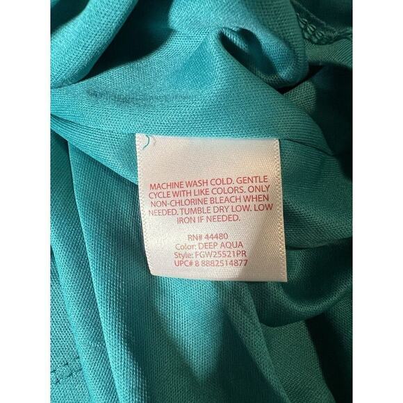 Faded Glory Womens Maxi Dress Blue Green SZ 3X Mermaid Beach Cruise Vacation - Picture 5 of 7